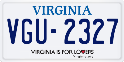 VA license plate VGU2327