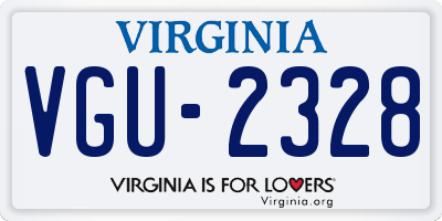 VA license plate VGU2328