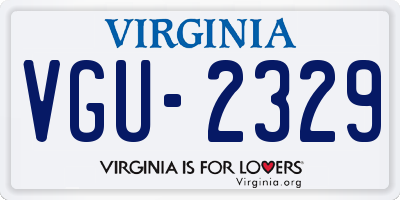 VA license plate VGU2329