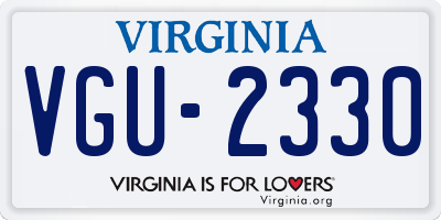 VA license plate VGU2330