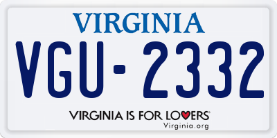 VA license plate VGU2332