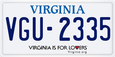 VA license plate VGU2335