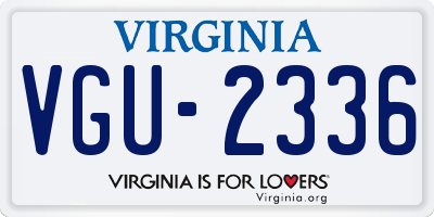 VA license plate VGU2336
