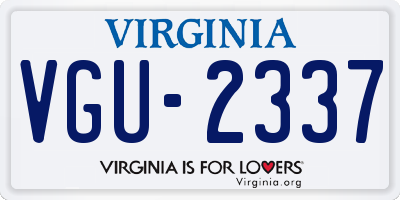 VA license plate VGU2337