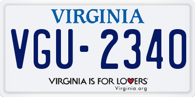 VA license plate VGU2340