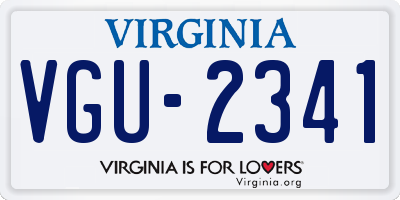 VA license plate VGU2341