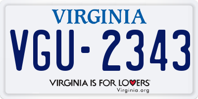 VA license plate VGU2343
