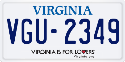 VA license plate VGU2349