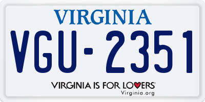 VA license plate VGU2351