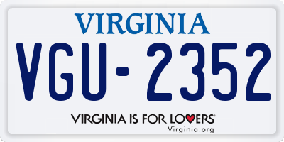 VA license plate VGU2352