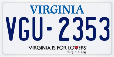 VA license plate VGU2353