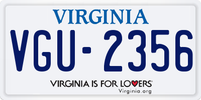 VA license plate VGU2356