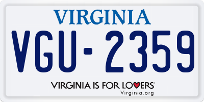 VA license plate VGU2359