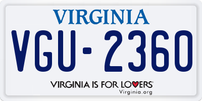 VA license plate VGU2360