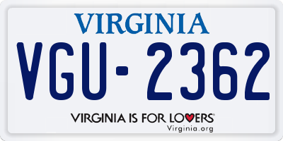 VA license plate VGU2362