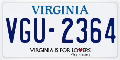 VA license plate VGU2364