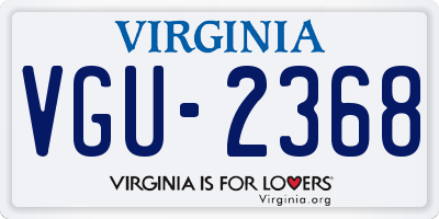 VA license plate VGU2368