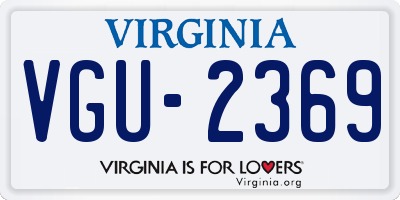 VA license plate VGU2369