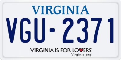 VA license plate VGU2371