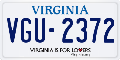 VA license plate VGU2372