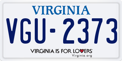 VA license plate VGU2373