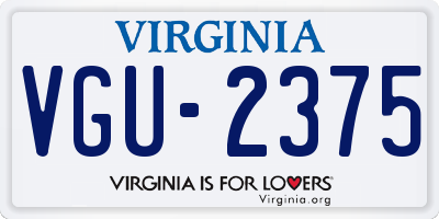 VA license plate VGU2375