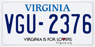 VA license plate VGU2376