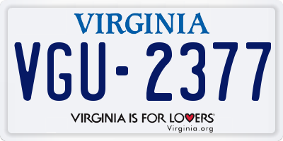 VA license plate VGU2377