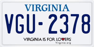VA license plate VGU2378
