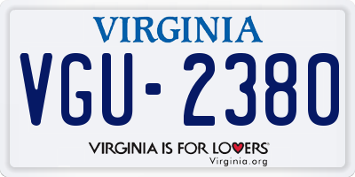 VA license plate VGU2380
