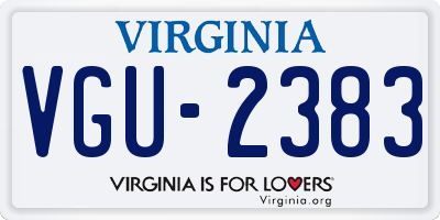 VA license plate VGU2383