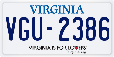 VA license plate VGU2386