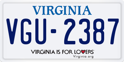 VA license plate VGU2387