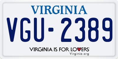 VA license plate VGU2389