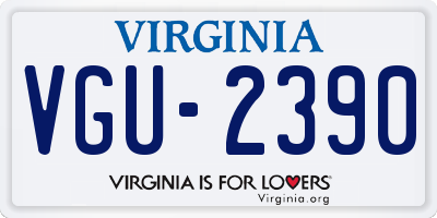 VA license plate VGU2390