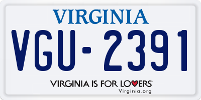 VA license plate VGU2391