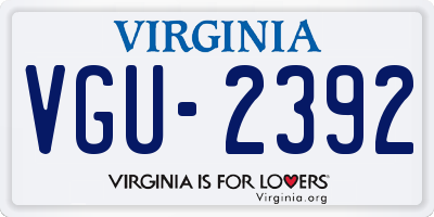 VA license plate VGU2392