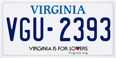 VA license plate VGU2393