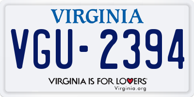 VA license plate VGU2394