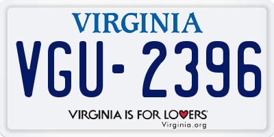 VA license plate VGU2396
