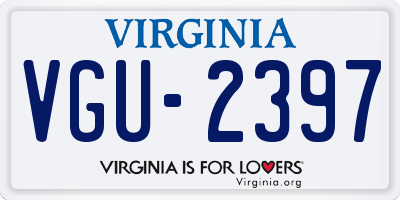 VA license plate VGU2397