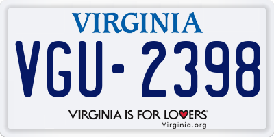 VA license plate VGU2398