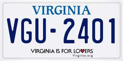 VA license plate VGU2401