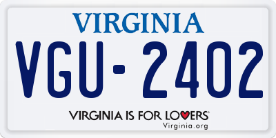 VA license plate VGU2402