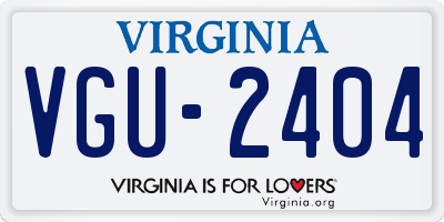 VA license plate VGU2404