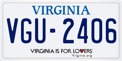 VA license plate VGU2406