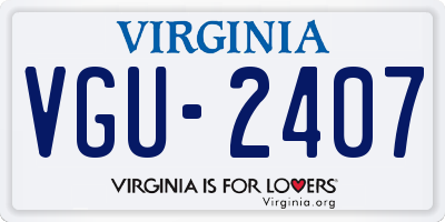 VA license plate VGU2407