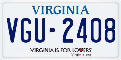 VA license plate VGU2408