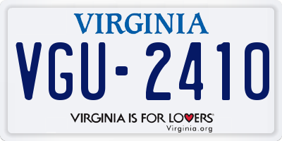 VA license plate VGU2410