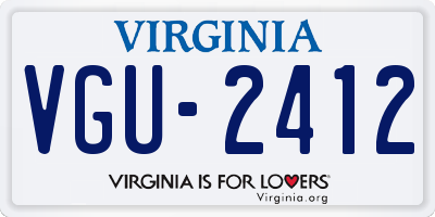 VA license plate VGU2412